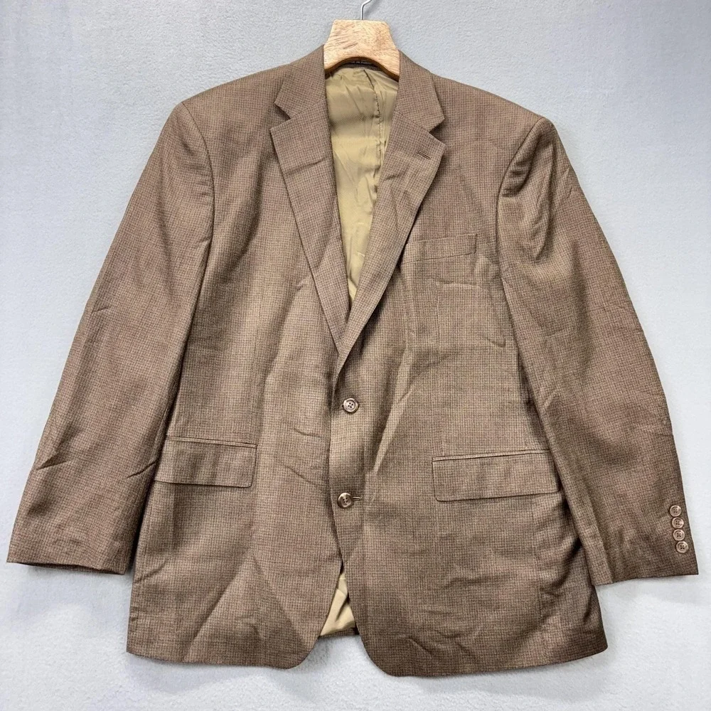 Chaps Blazer Mens 42R Brown‎ Silk Wool Blend 2 Button Sport Coat businessman